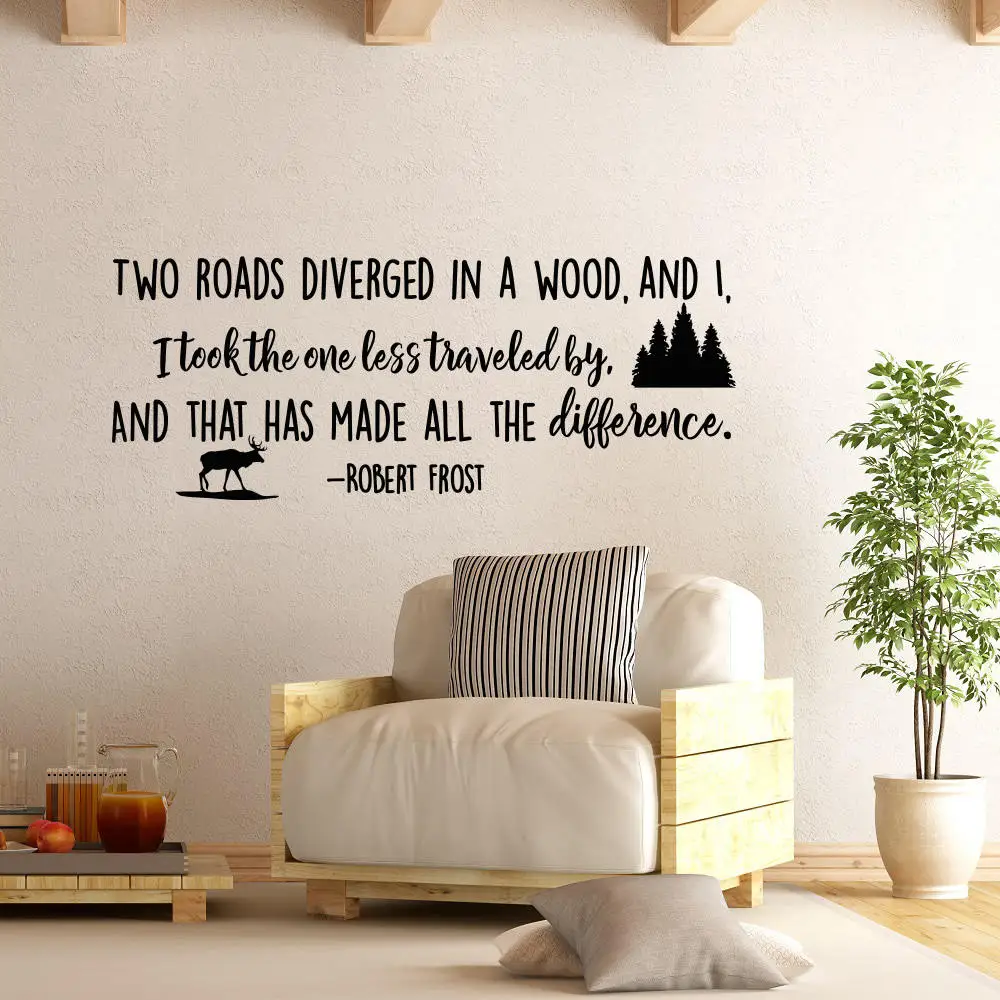 Вдохновляющая Настенная Наклейка на стену Роберта мороза две дороги с разными