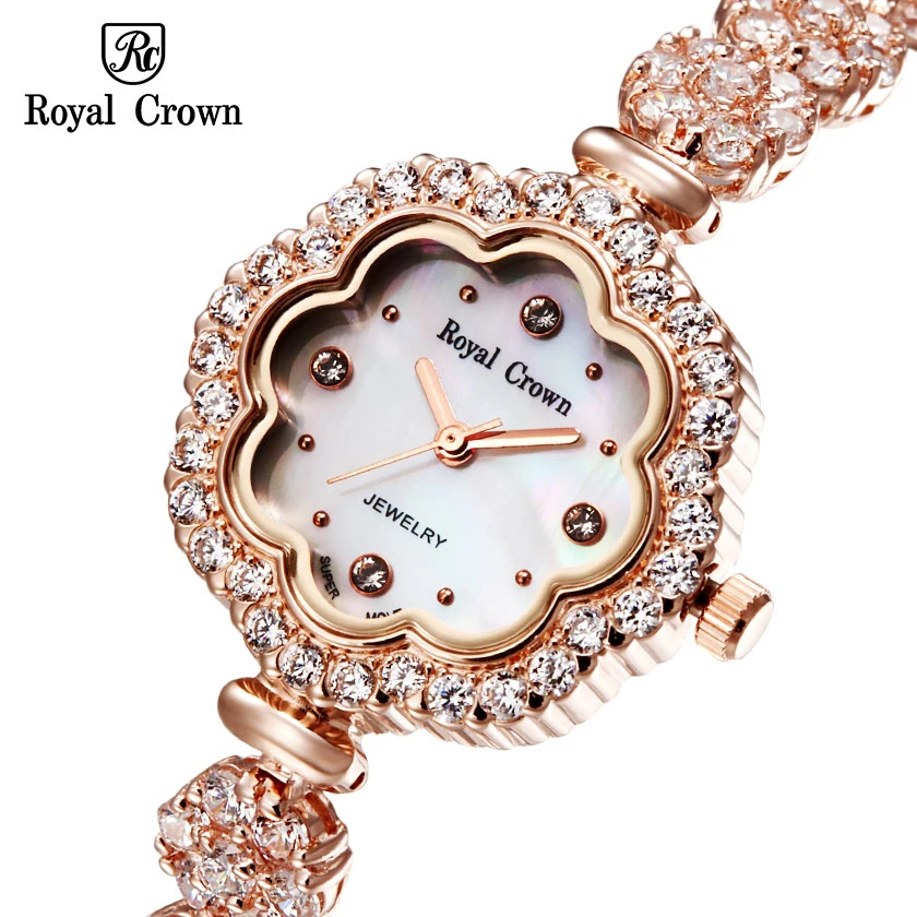 Luxury Jewelry Lady Woman Wrist Watch Fashion Hours Shell Dress Bracelet Brass Rhinestone Sun flower Gold Plated Girl Gift 3816