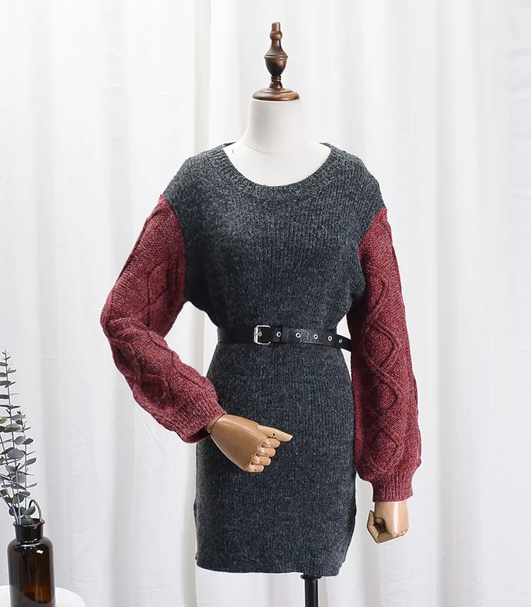 2019 Новый Модный женский свитер Осенний цветной соответствующий круглый вырез