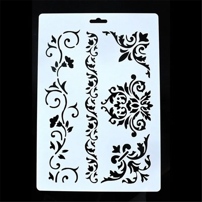26*18 см DIY крафт винтажный цветочный узор шаблон для настенной живописи