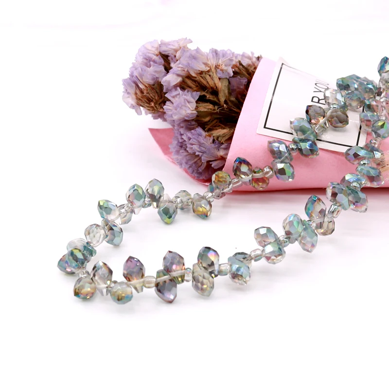 Хрустальные стеклянные бусины в форме капли для изготовления ювелирных изделий