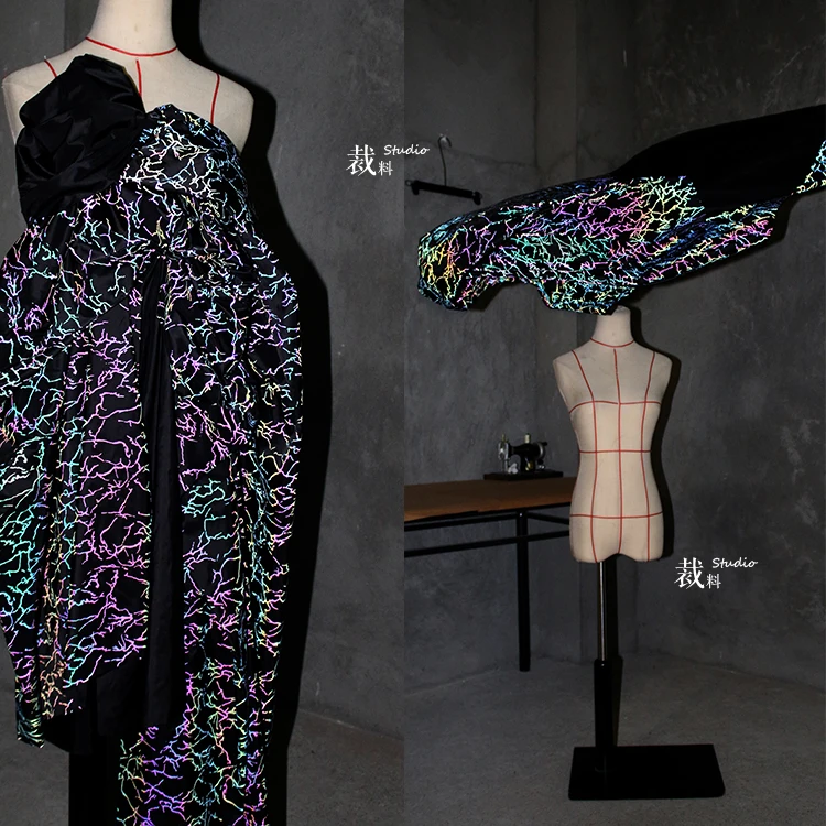 Изменяющая цвет Лазерная отражающая функциональная дизайнерская ткань для