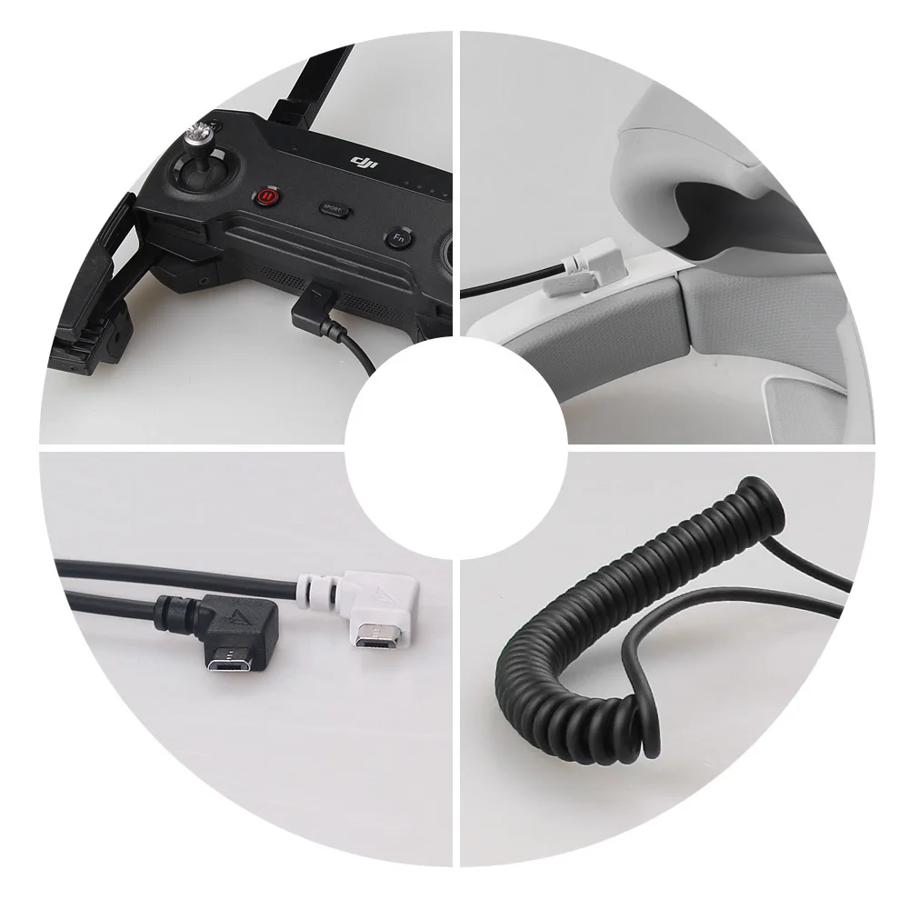 Для DJI Spark Drone передатчик/контроллер Micro USB кабель для передачи данных очки FPV