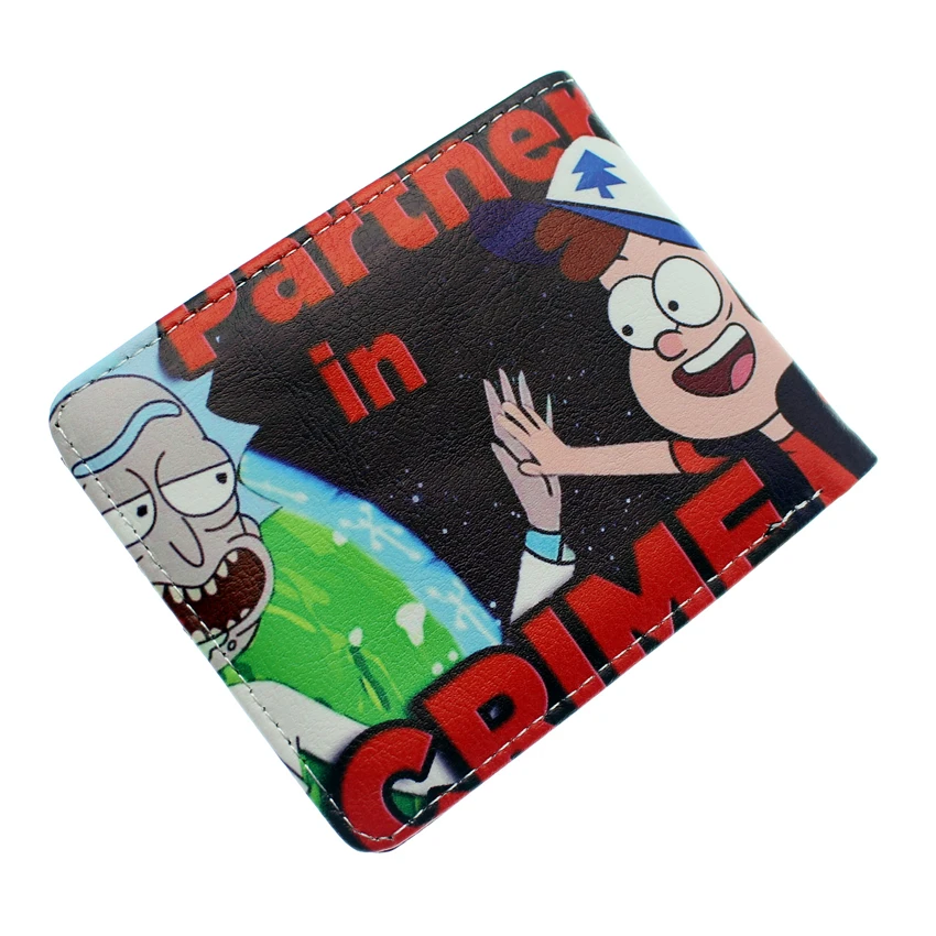 Короткие Бумажники Rick and marty Pickle Rick, студенческий двойной держатель для карт с фото слоями из искусственной кожи для мальчиков и девочек, мужские бумажники с 3D рисунком