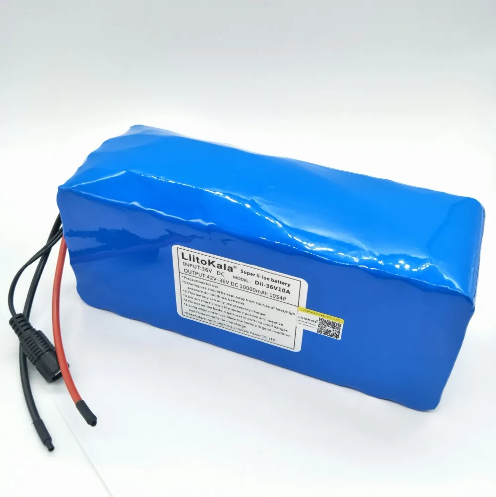 HK liitokala 36 V 10ah литий-высокомощный аккумулятор массовый пакет+ не включает 42 v 2A chager
