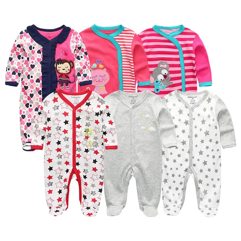 Baby Rompers6206 6 шт./лот Детский комплект одежды для девочек Одежда для новорожденных мальчиков хлопок Roupas де bebe для маленьких девочек детская одежда Active - Цвет: Baby Rompers6206