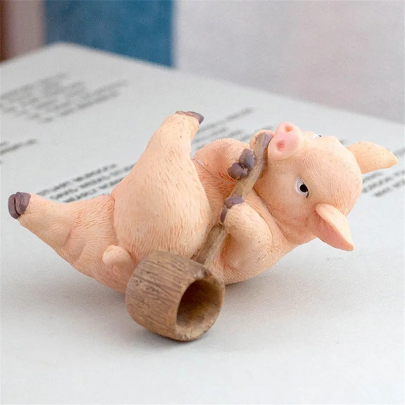 Украшение для дома фигурки свиньи Миниатюрные микро изделия из смолы аксессуары