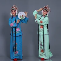 beijing opera quality lady clothing bag culottes mademoiselle costumes huadan crepe girl miss maid stage outfit coat skirt
