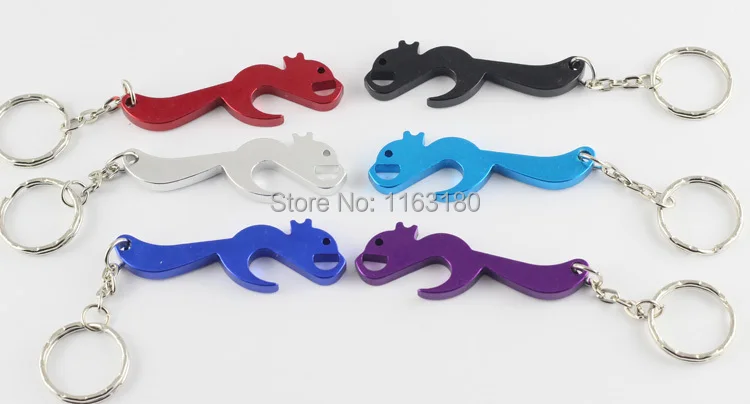 

500 pcs/lot outdoor promotion gift keychain aluminum alloy can bottle opener keyring-squirrel shape free shipping