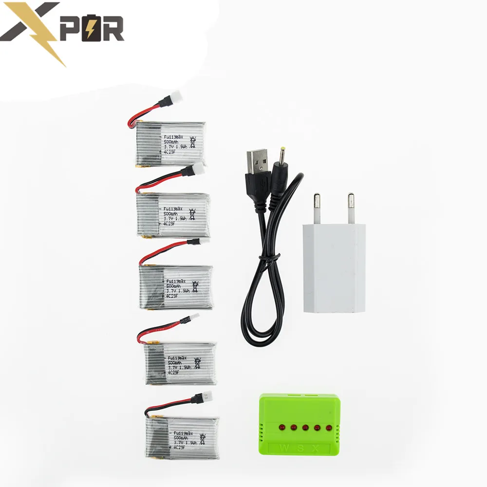 5 шт. Syma X5 RC Дрон Lipo батарея 3 7 в 500 мАч зеленое зарядное устройство для X5C X5SC H5C X5A