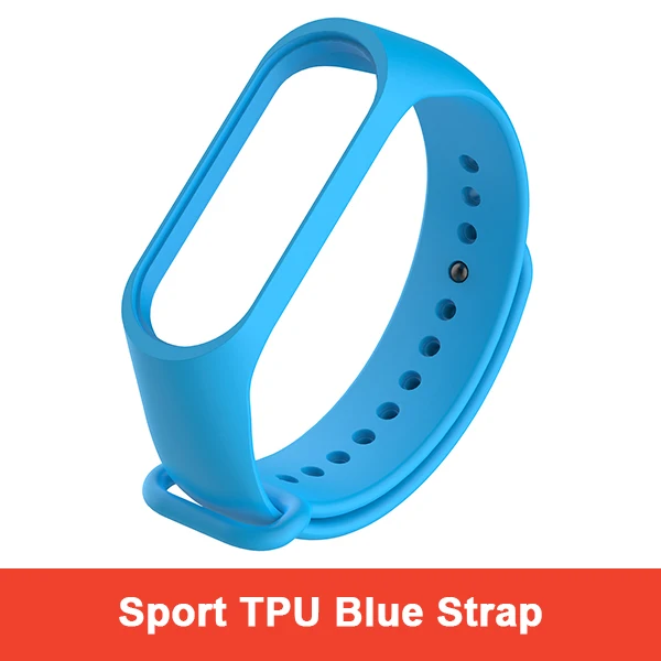 Mi Band 4/3 спортивный ТПУ ремешок mi Band 4/3 на запястье Новейший цветной экран 12 цветов на выбор для Xiaomi mi Band 4 и mi Band 3 - Цвет: TPU Blue