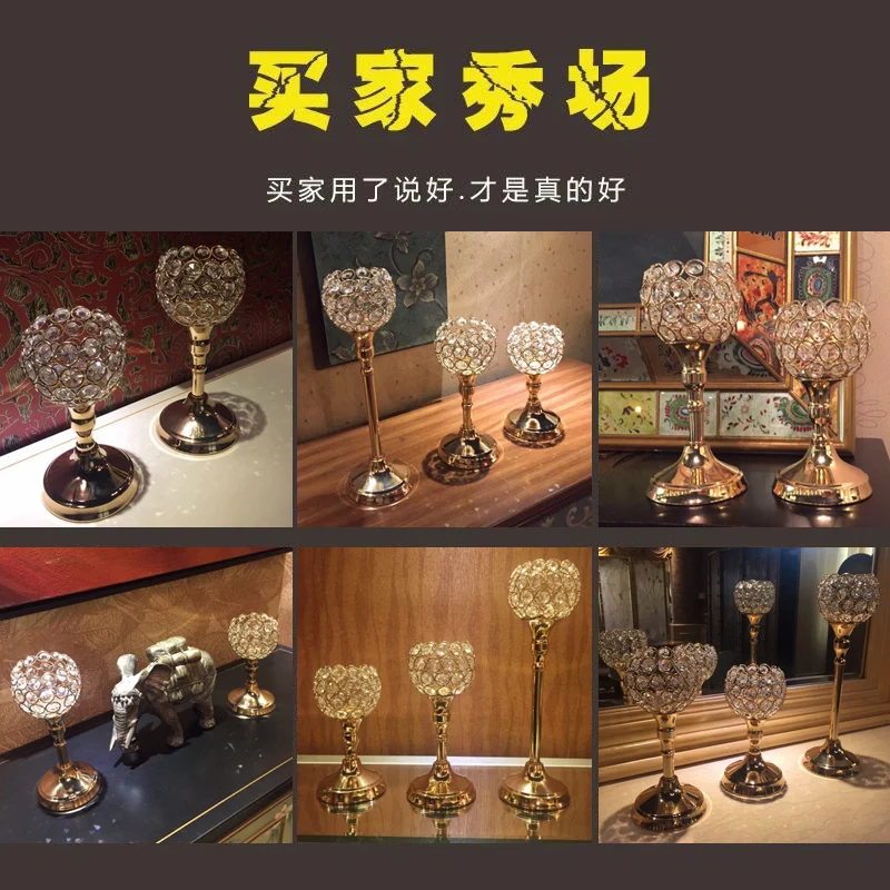 Хрустальный Золотой подсвечник Европейский роскошный романтический обеденный