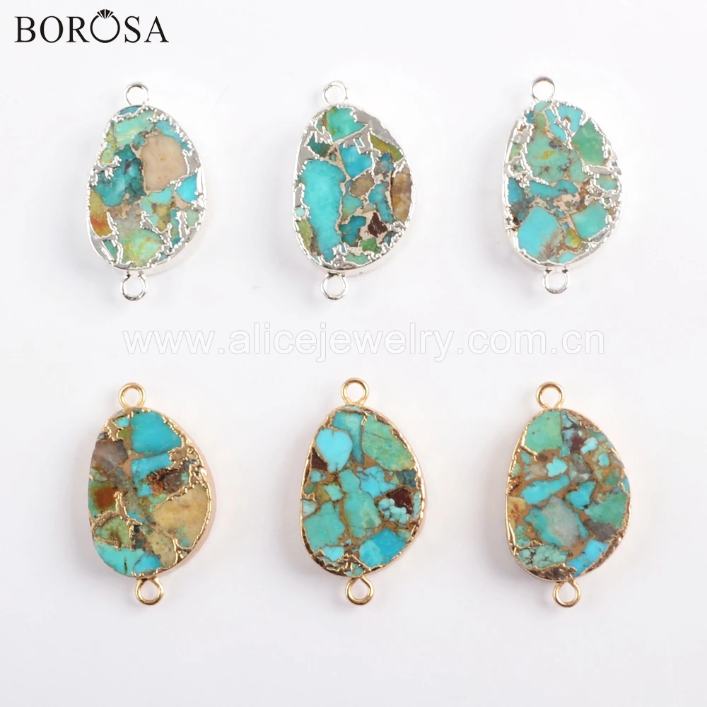 BOROSA 5 шт. медный фоторазъем манго золотой серебряный цвет синие камни ювелирные