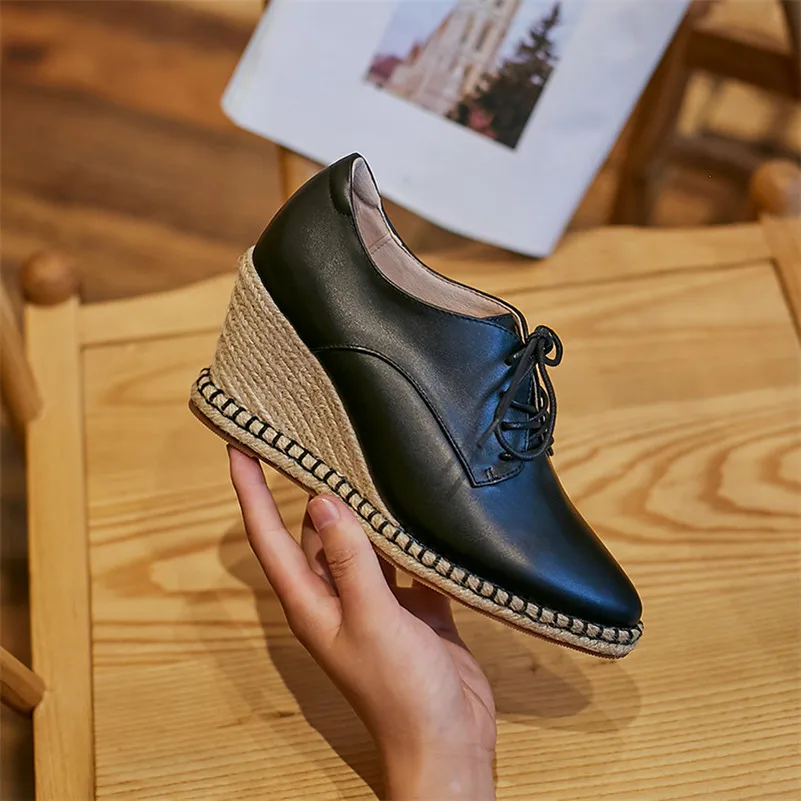 Туфли-лодочки женские из натуральной кожи на высоком каблуке 34-39 дюймов | Обувь