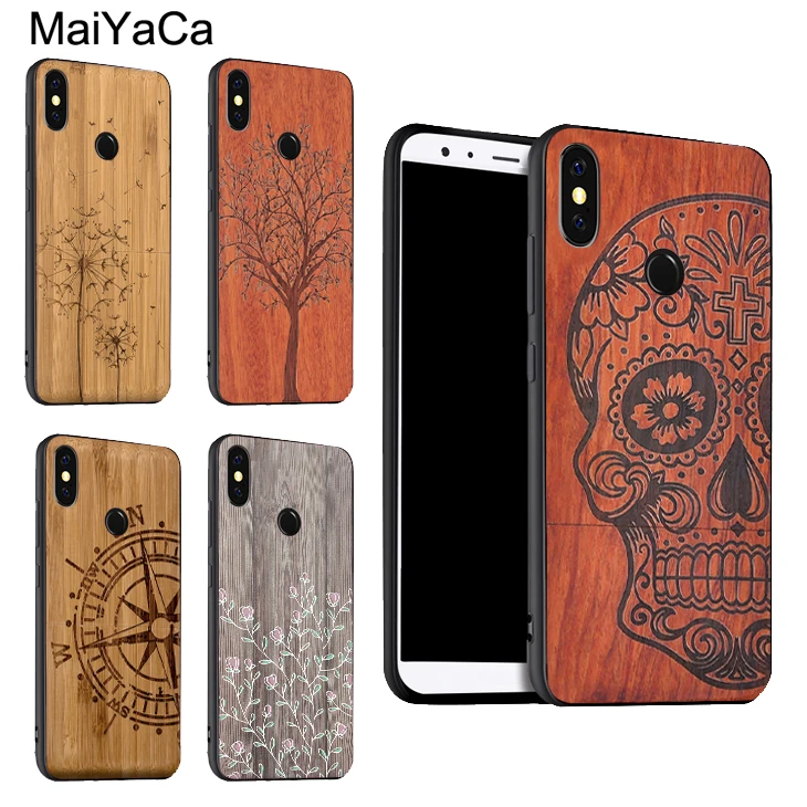 Чехол с изображением черепа из не бамбукового дерева для POCO X3 F2 Red mi Note 9 Pro 8 7 8T 9S 9A 9C