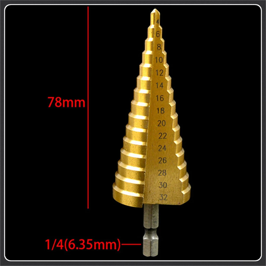 Высокоскоростные ступенчатые конические сверла 4 32 мм из стали дерева