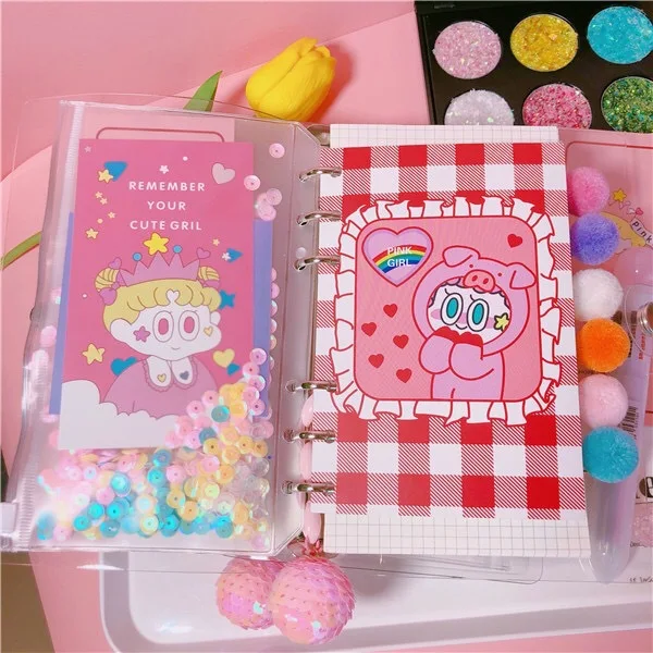 Kawaii A6 с отрывными листами, спиральный записная книжка Журнал Дневник ежедневник To-Do It ручной книги для детей и девочек, подарок на день рождения, комплект