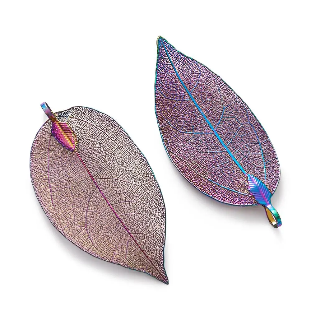 10 шт. гальванические Большие Подвески в виде натуральных листьев для