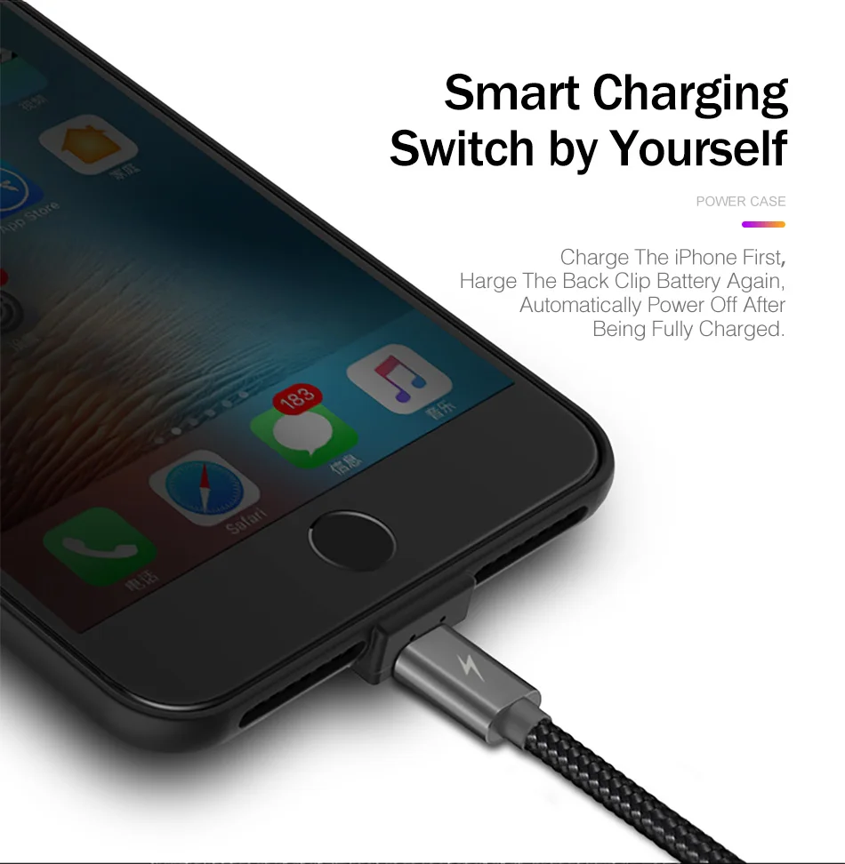 Чехол ROCK для iphone 7, аккумулятор, 2500 мА/ч, внешний аккумулятор, чехол, ультра тонкий, Внешнее зарядное устройство для iphone 7 plus, 3650 мА/ч, чехол