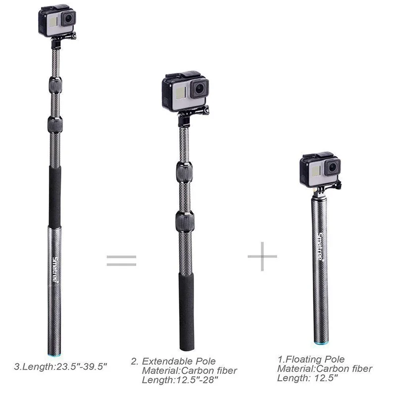 Smatree S3C съемный раздвижной плавающий полюс из углеродного волокна для GoPro Hero