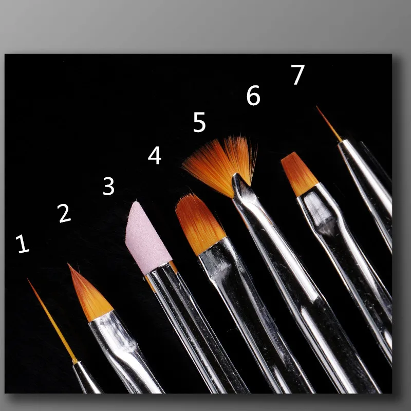 7 шт./компл. ногтей Книги по искусству ручка Украшенные стразами акриловые УФ-гель