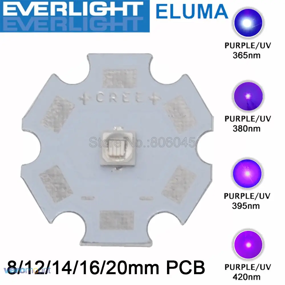 5 шт./лот чип Everlight 3 Вт 3535 Ультрафиолетовый высокомощный светодиодный излучатель