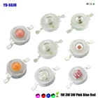 Светодиодный чип высокой мощности, красный, синий, зеленый, оранжевый, желтый, розовый, 1, 3, 5 Вт, светодиодная лампа, встроенная SMD лампа для сделай сам, светильник-лампа, лампочки