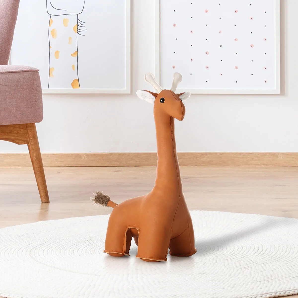 Tooarts кожаный Жираф Bookend зверушки в подарок украшение дома забавные игрушки животные спальня дверной ограничитель для ванной фигурка животного