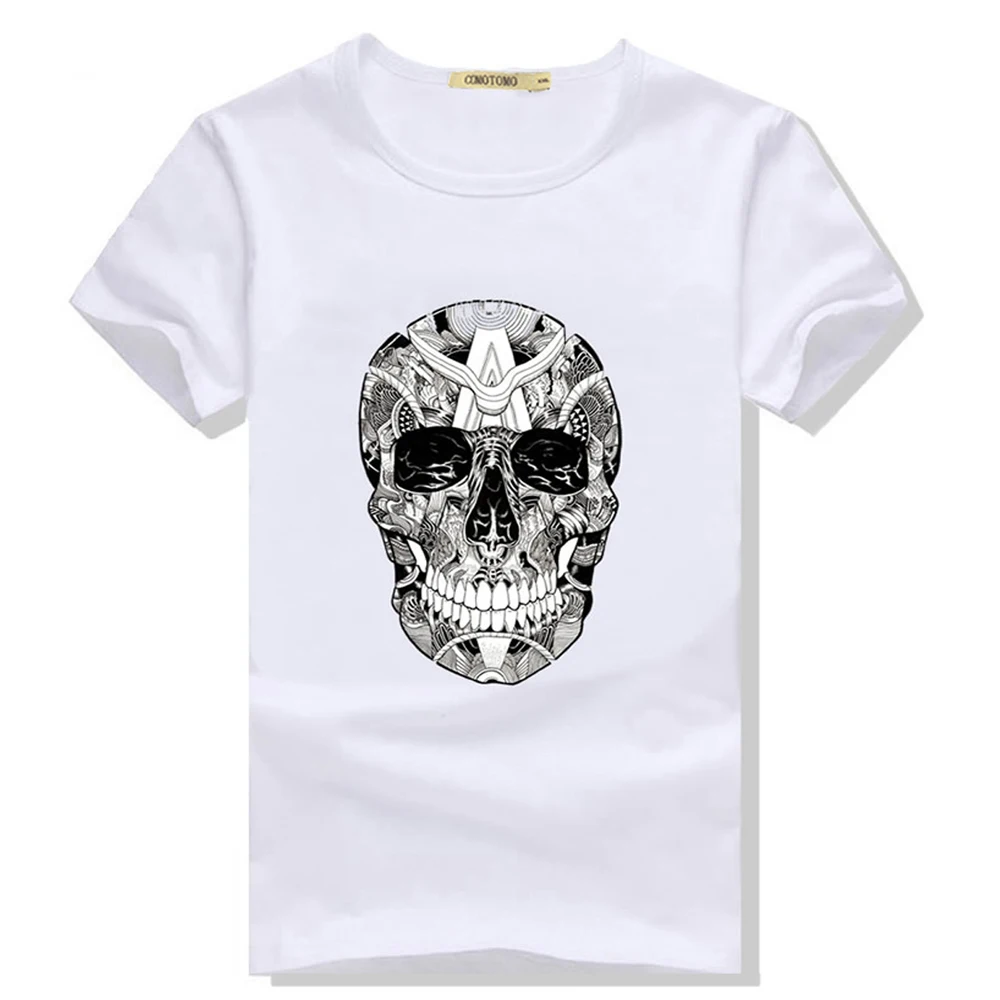 Мужская футболка с черепом коротким рукавом и краном лето 2018|men fashion t shirt|men shirtmens