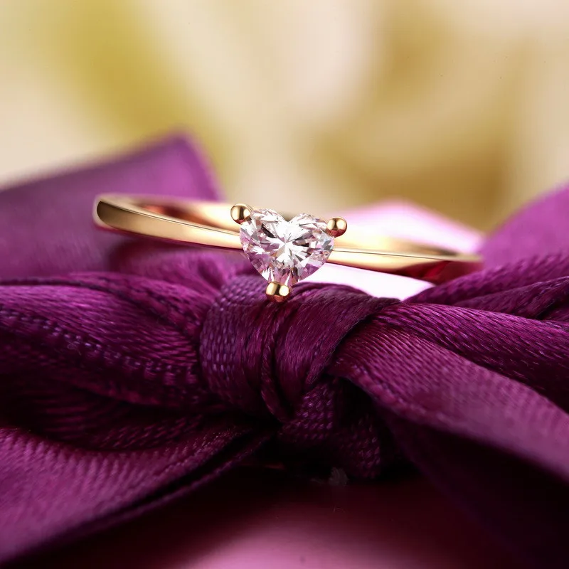 ANI 18 K желтое/розовое/белое золото(AU750) обручальное кольцо 0.2ct сертифицированное кольцо с натуральным бриллиантом для помолвки женщин