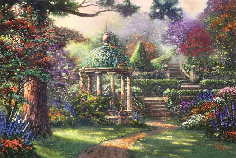 

Free shipping Thomas Kinkade pastoral landscape painting reproduction prints canvas wall art