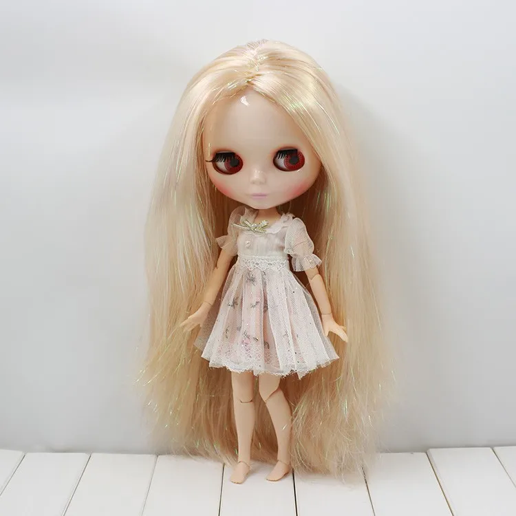 

ICY DBS Blyth doll No.M-47-280BL3139 Golden hair without bangs JOINT body White skin 1/6 BJD