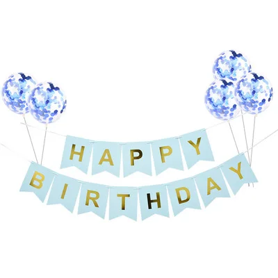 Birthday Set 12 Письмо с днем рождения шары флажки «С Днем Рождения» вечерние украшения шар на день рождения для девочек и мальчиков Детский праздничный костюм товары для вечеринки, дня рожденья - Цвет: Birthday Set 12