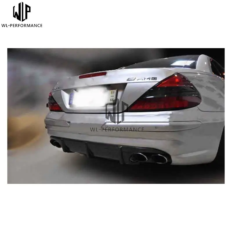 R230 карбоновое волокно задний бампер для губ диффузный спойлер хвост Mercedes Benz W216 SL63