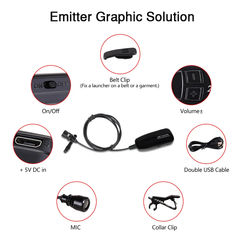 Петличный микрофон 2 4G с зажимом профессиональные микрофоны для мобильных