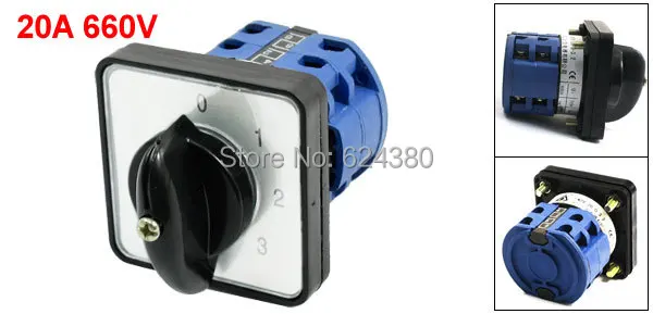 LW28 20/0 3 универсальный комбинированный поворотный кулачковый переключатель 4 четыре положения 6 клемм фазы 660