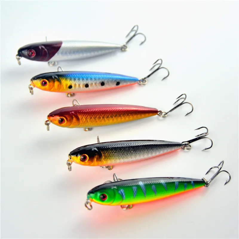 1 шт. 9 г 8 см 3D Глаза Карандаш Приманка Topwater собака Щука рыболовная морская Minnow