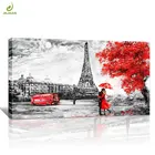 JHLJIAJUN пейзаж, холст, картина маслом, скандинавский, Парижская башня, красный клен, настенная живопись для гостиной, печать и постер, Декор для дома