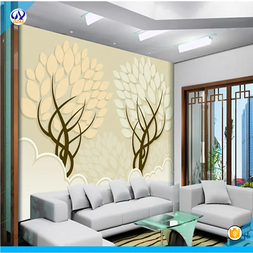 2018 Large Murals Wallpapers living room sofa TV background no stereo 3D AS-CX abstract tree Simplicity mural | Обустройство дома