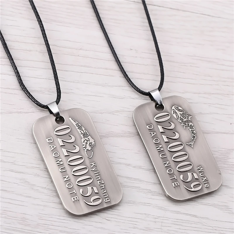 J store ожерелья из серебряного сплава с подвеской в виде гробницы, кулоны, армейская бирка Wuxie, ожерелье с логотипом, косплей, ювелирные изделия, Женское Ожерелье