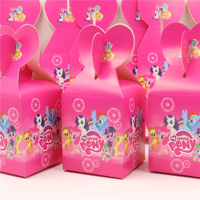 6 шт./лот новые бумажные сумки с рисунком из мультфильма Мой Маленький Пони