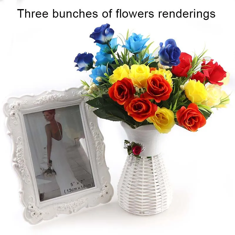 10 головок Разноцветные Милые Свадебные Мини Роза из искусственного шелка Букет