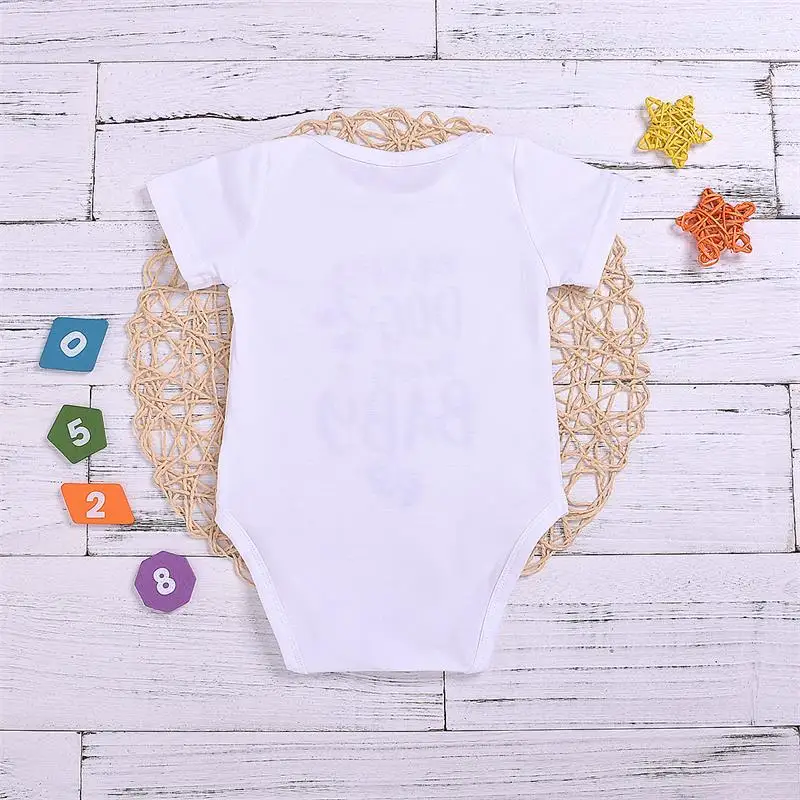 Одежда для новорожденных маленьких мальчиков и девочек Письмо комбинезон с