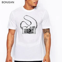2022 new watercolor camera photography printed t shirt men summer tops tee shirt homme casual harajuku white tshirt streetwear