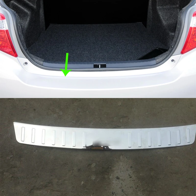 

Car Accessories Interior Stainless Rear Outer Bumper Protector Scuff Plate Guard Cover Trim For Toyota Vios/Yaris Sedan 2014