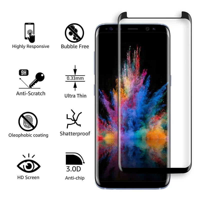 Защитная пленка для экрана из закаленного стекла клейкая Samsung Galaxy S9 S8 Plus|Защитные
