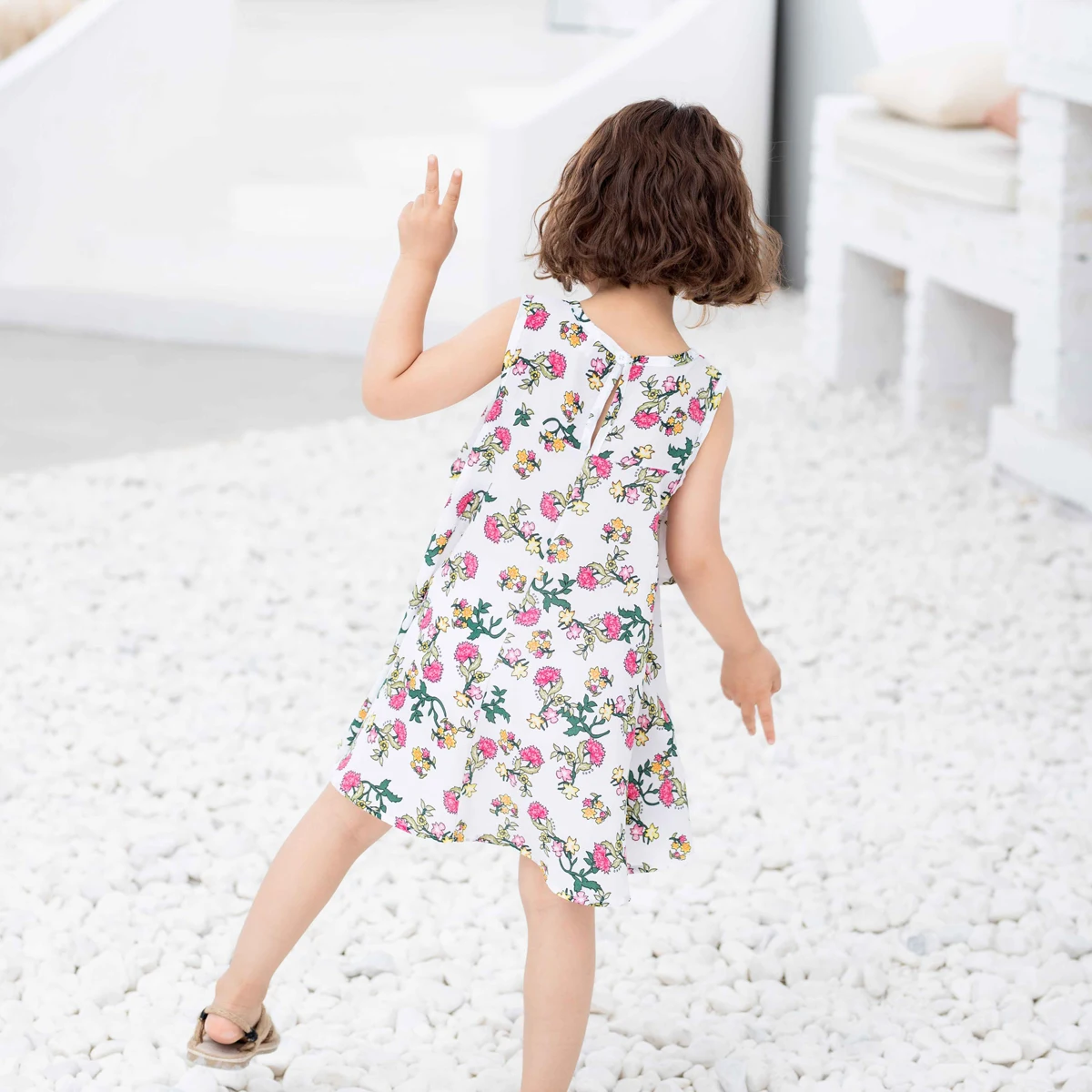 Летнее платье-пачка с цветочным рисунком для новорожденных девочек пляжный