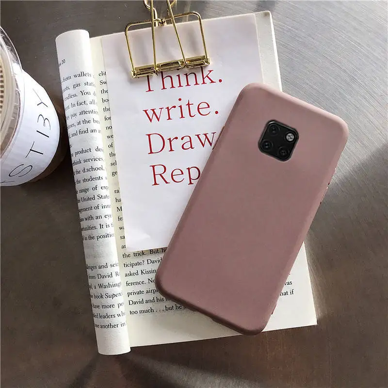 coffee matte silicone phone case on for huawei mate 10 lite 20 lite mate20 mate10 lite 9 pro mate 30 candy color soft tpu back cover - Цвет: coffee