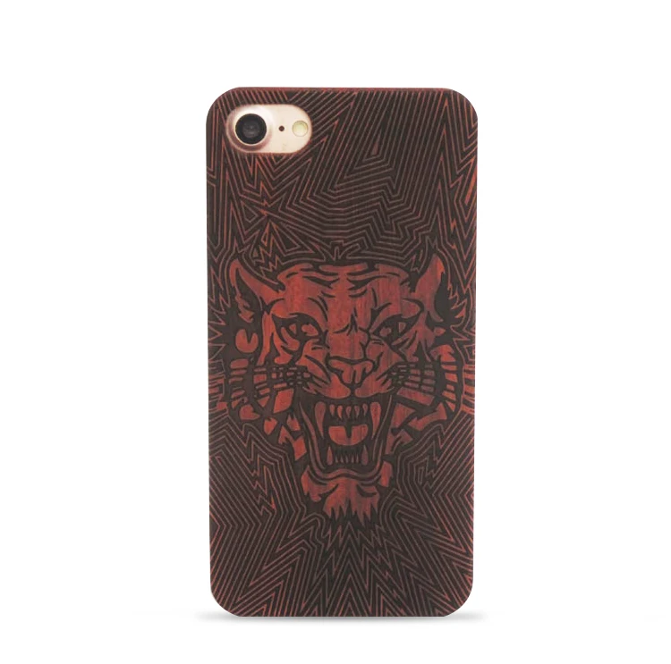 50 pcs Wholesale Personalized Customize Laser Carving Cherry Wood Phone Case for iPhone 8 Plus Novelty Wooden Cover |