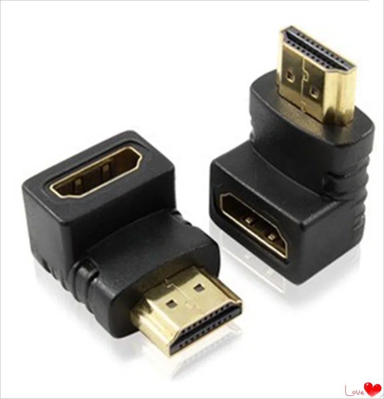 100 шт/партия HDMI штекер к женскому порту Saver 90 градусов адаптер